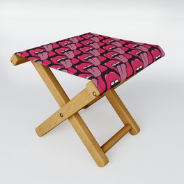 lips with tongue out super cool pop art cartoon pattern Folding Stool