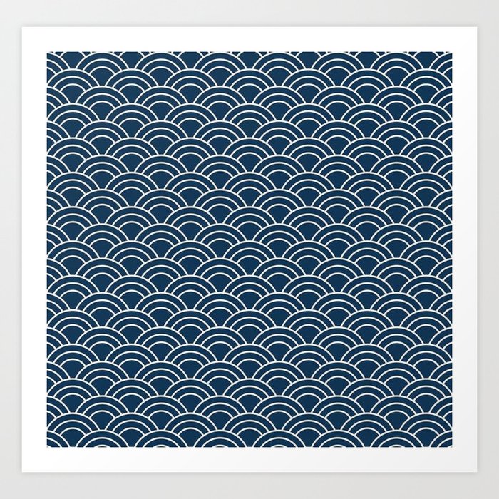 Japanese Wave Pattern 1 Art Print