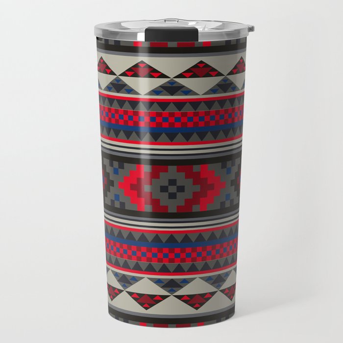 Navajo blanket pattern- red Travel Mug