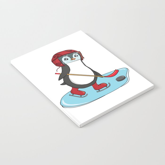 Ice Hockey Cute Penguin Cartoon Notebook