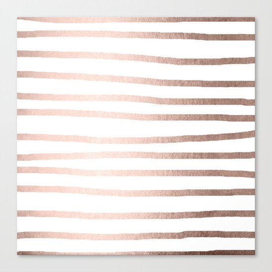 Simply Drawn Stripes Moon Dust Bronze Canvas Print