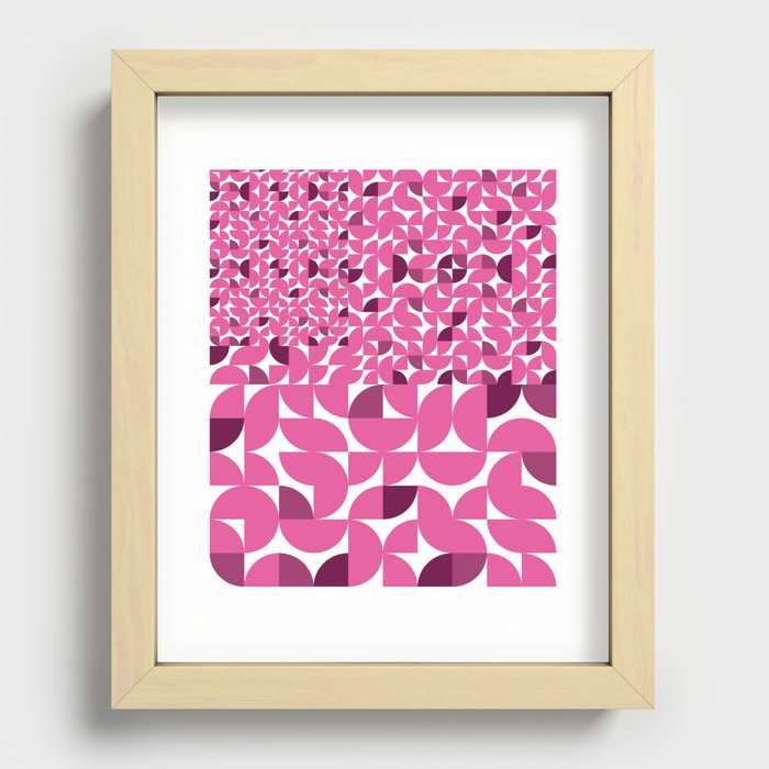 Pink geomtric & bold pattern Recessed Framed Print