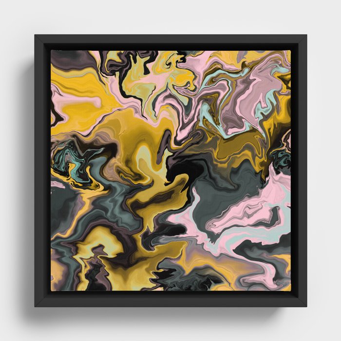 Unique digitally created marble design Framed Canvas