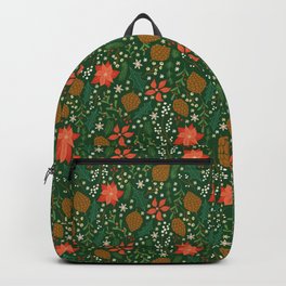 Winter Florals - Green Backpack