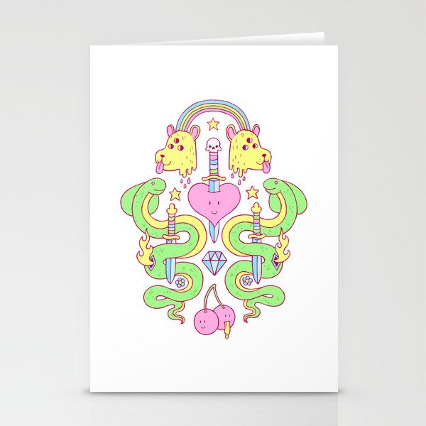 snakes&daggers&dogheads&otherstuff Stationery Cards