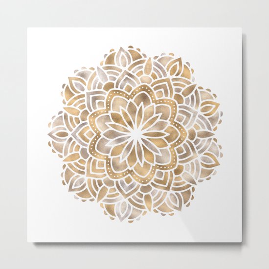Mandala Multi Metallic in Gold Silver Bronze Copper Metal Print