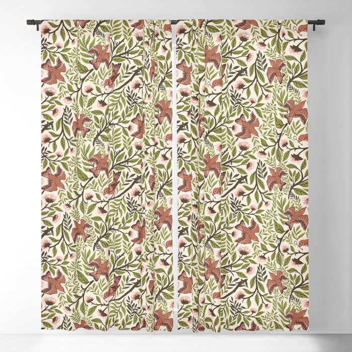 Secret Garden Spring Birds Blackout Curtain