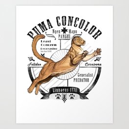 Old School Puma Facts Art Print
