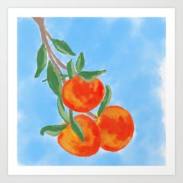 Dangling Peaches Art Print