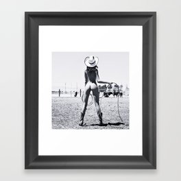 Texan Cowgirl Nude Female Framed Art Print