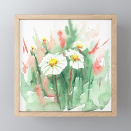 Daisies flowers Framed Mini Art Print