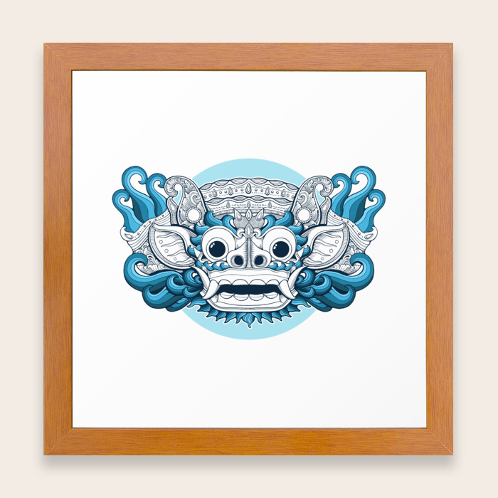 Barong Bali On Blue Framed Art Print By Bayuadhy Society6