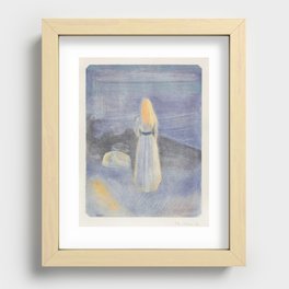 Young Woman on the Beach (1896) by Edvard Munch. Recessed Framed Print