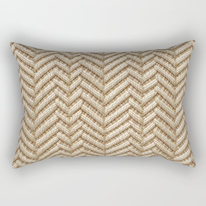 Chic Woven Boho Texture Rectangular Pillow