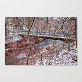 Bridge Over Tanyard Creek In Winter Canvas Print