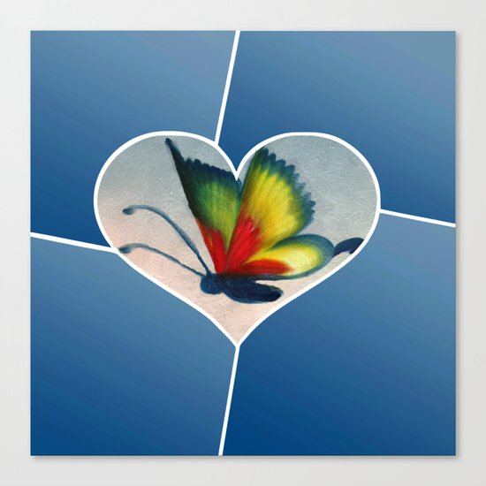 Butterfly Love - Blue Canvas Print