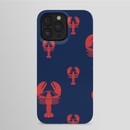 Lobster Squadron on navy background. iPhone Case