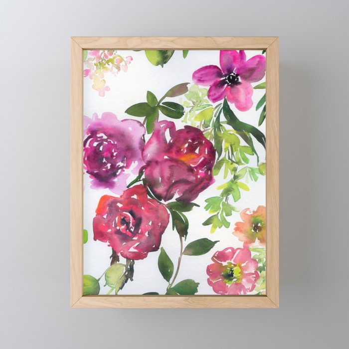 the pink flowers N.o 4 Framed Mini Art Print