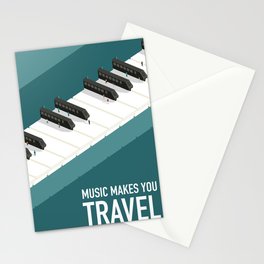 Music makes you travel Stationery Cards