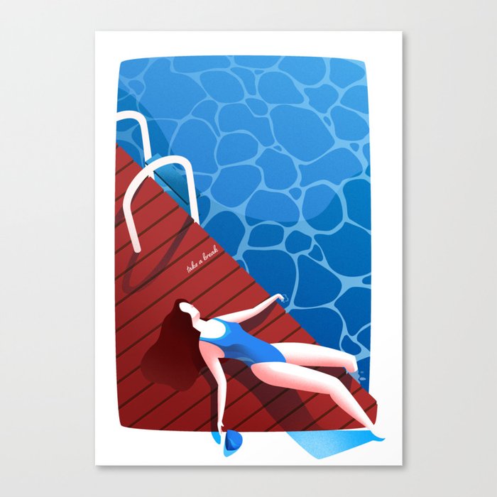 Take a break. Swimming. Canvas Print