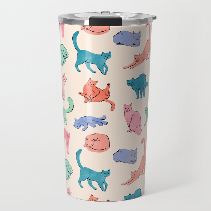 Pastel Cats Travel Mug