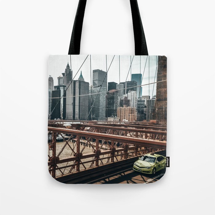 Brooklyn Bridge and Manhattan skyline in New York City Tote Bag