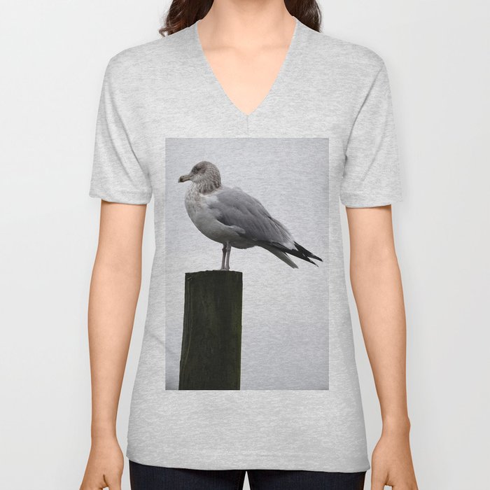 Seagull  V Neck T Shirt