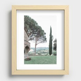 Italian Garden & Landscape at Sunset |  Nature wall art print Italy | Pastel Travel Photography Recessed Framed Print