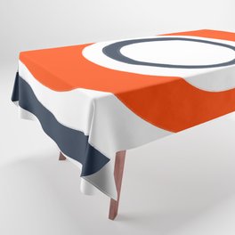 Retro Modern Pop Art Circle Red White and Blue Tablecloth
