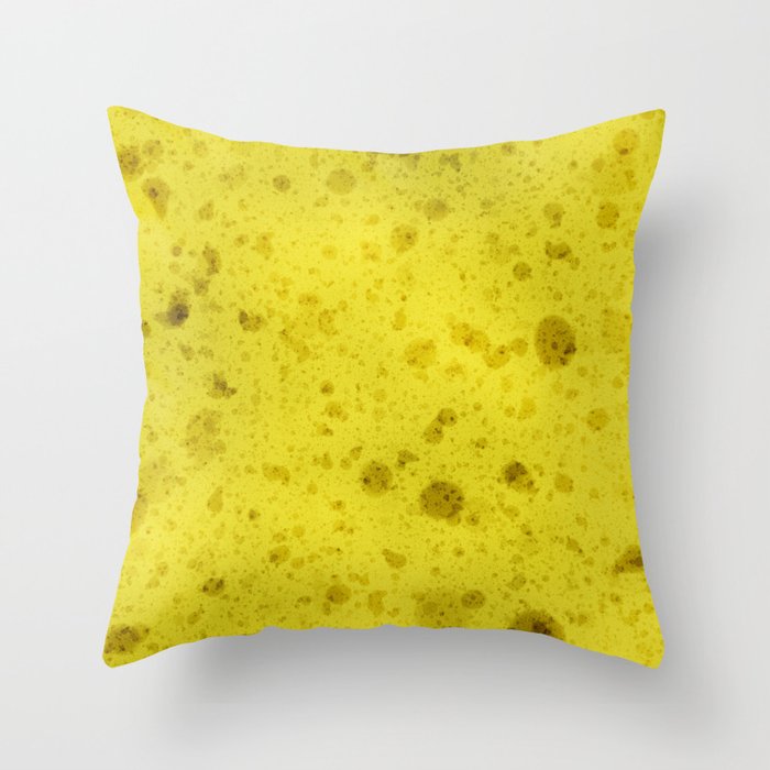 Yellow sponge Throw Pillow by Dot Studio Society6