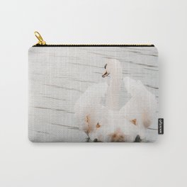 Swan In Backlight Art Print | Animal Photography | Swimming Swan Carry-All Pouch