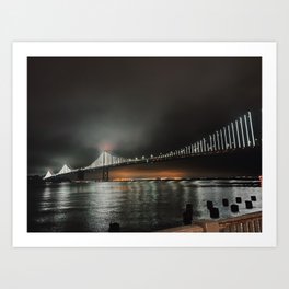 San Francisco Bay Bridge at Night Art Print