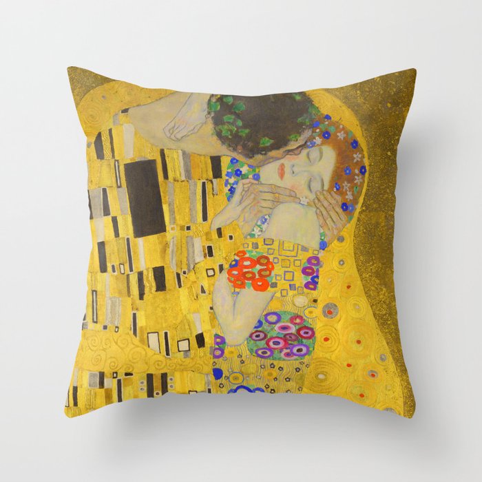 Gustav Klimt The Kiss Detail Throw Pillow