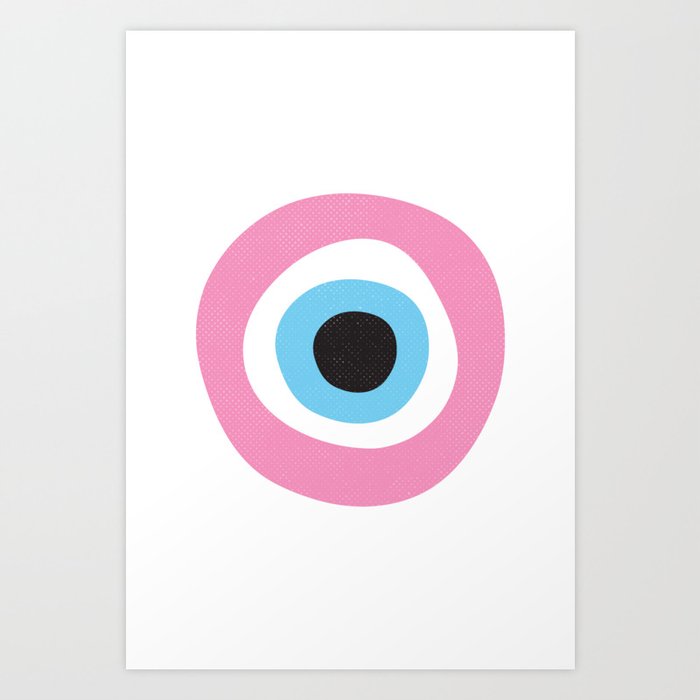 Pink Evil Eye Symbol Art Print