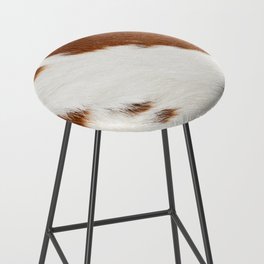 Brown Cowhide, Cow Skin Print Pattern Modern Cowhide Faux Leather Bar Stool