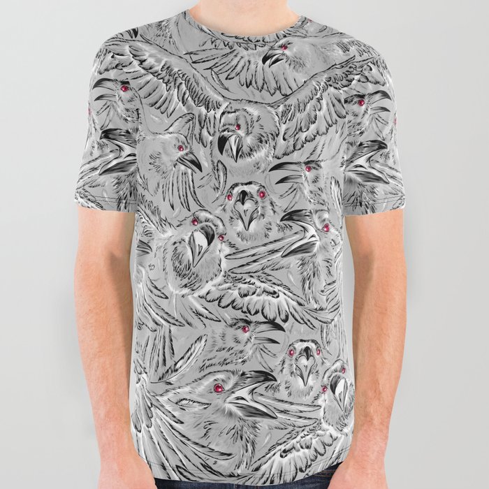 Silver Ravens All Over Graphic Tee