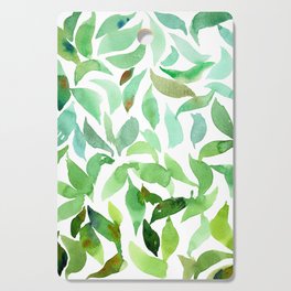 Loose Watercolor Leaves - Green Cutting Board