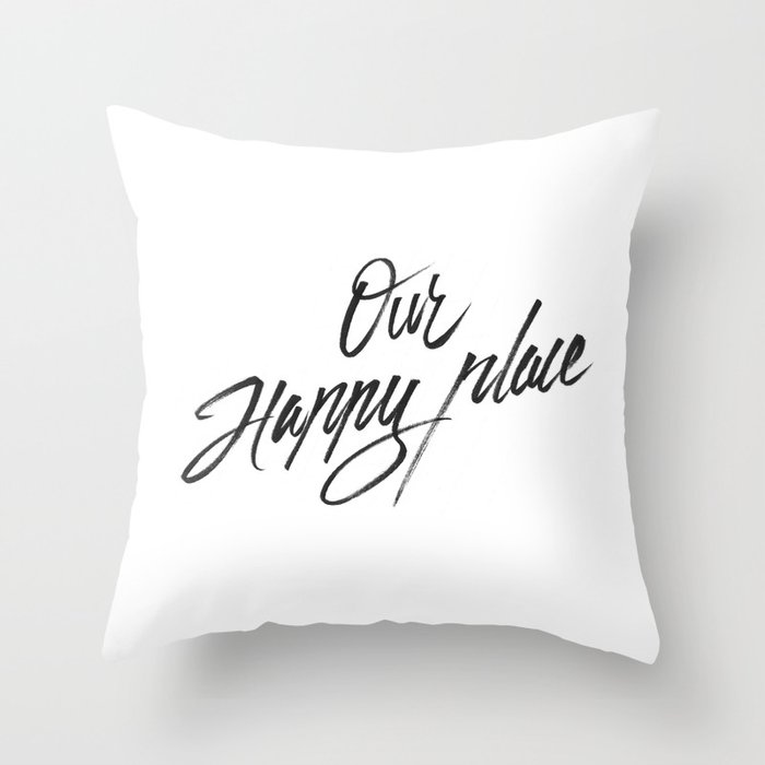 Our happy place Throw Pillow