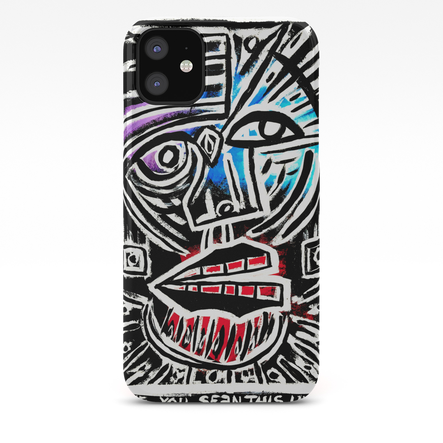 Excuse Me Abstract Face Painting Iphone Case By Raincloudartist