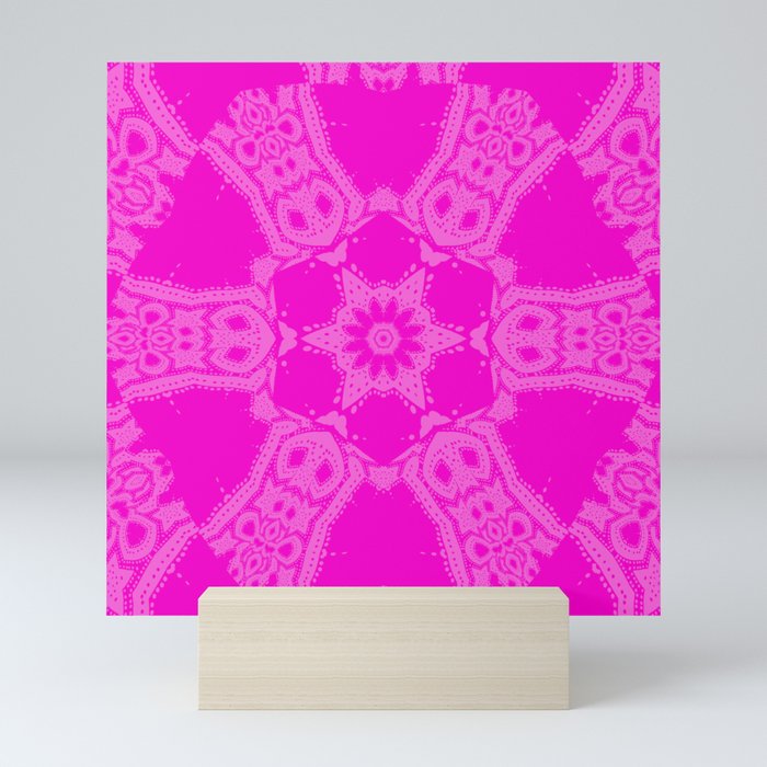Pink Abstract Kaleidoscope Mini Art Print
