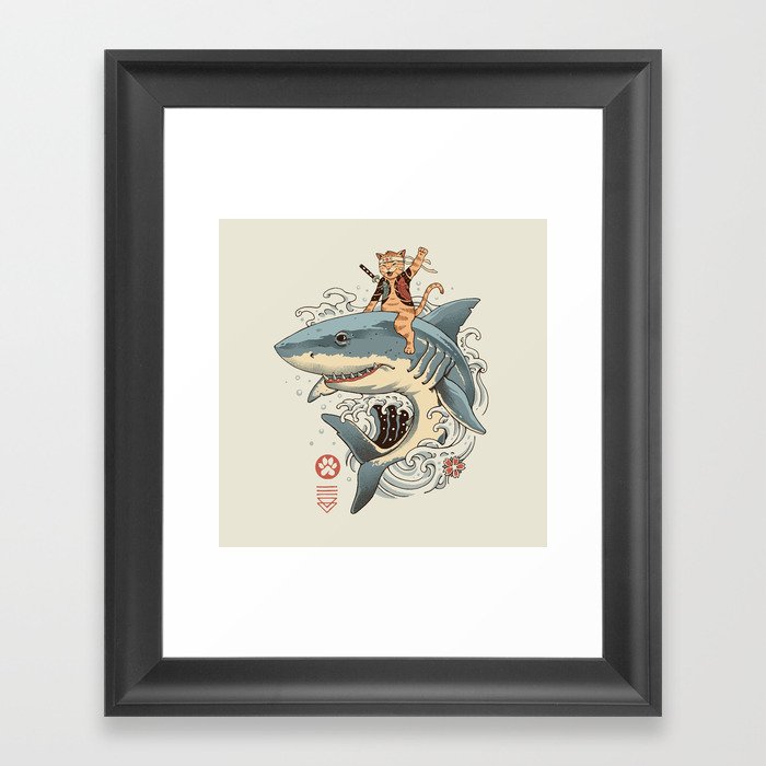 Cat Shark Framed Art Print