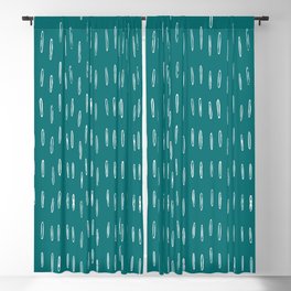 Boho Raindrops, Abstract Art, Teal Green Blackout Curtain