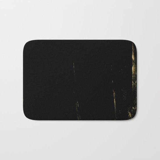 Black and Gold grunge modern abstract backround I Bath Mat