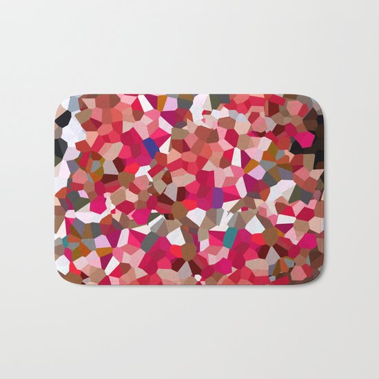 Ruby Red Heart Moon Love Bath Mat