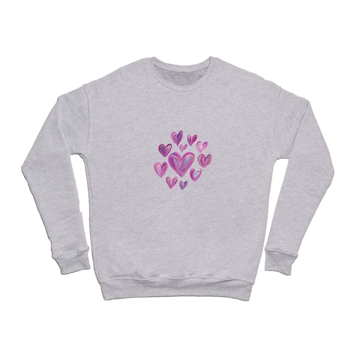 Painted Pink Hearts Crewneck Sweatshirt