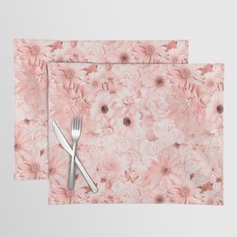 rose tan pink floral bouquet aesthetic assemblage Placemat