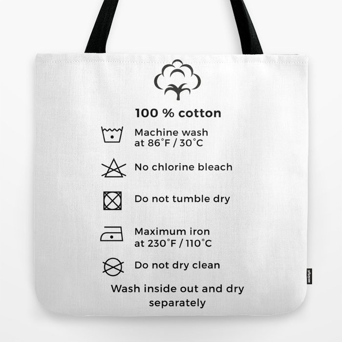 100% Cotton, Laundry Label Tote Bag by carlitov