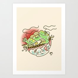 Ramen frog Art Print