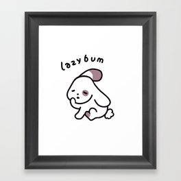 lazybum bunny dog Framed Art Print