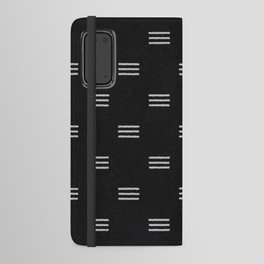 HAND DRAWN TRIPLE LINES WHITE ON BLACK Android Wallet Case